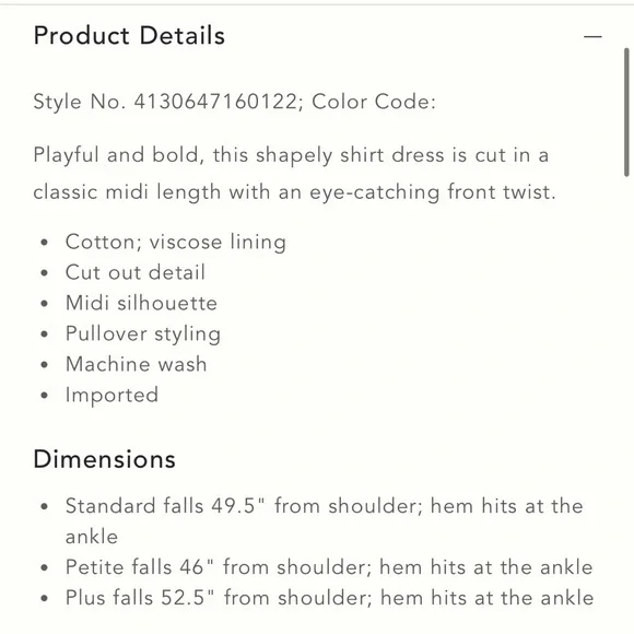 Anthropologie Twist Waist Midi Shirtdress NWT - Picture 10 of 10